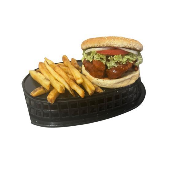 Hamburguesa Pollo Búfalo con Papas