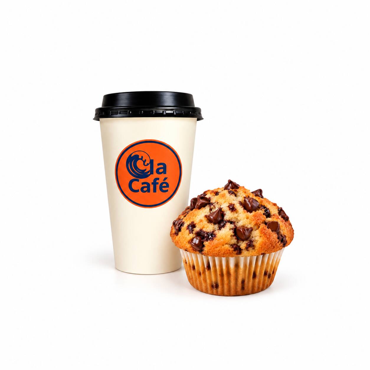 Capuchino Caramelo /Muffin de Chispas De Chocolate