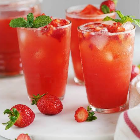 Agua natural de fresa con limon 1l