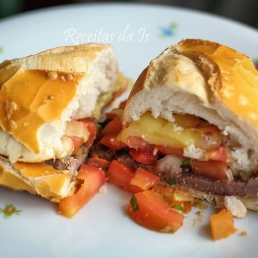 Pão contra filet e vinagrete