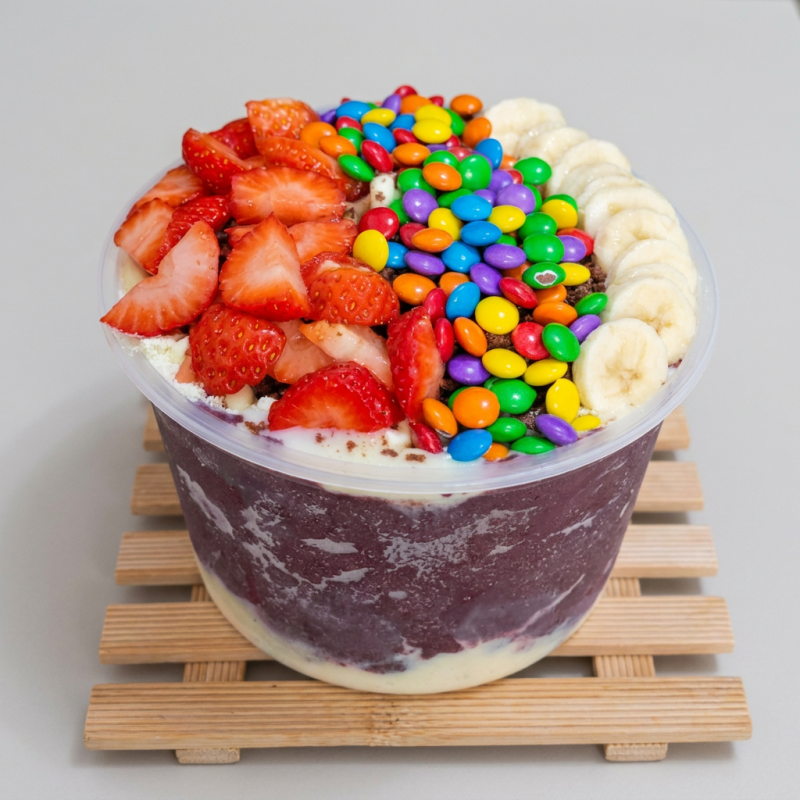 Pote de 1 litro com 3 acompanhamentos + 1 fruta gratis (Acompanhamentos não podem ir separados)