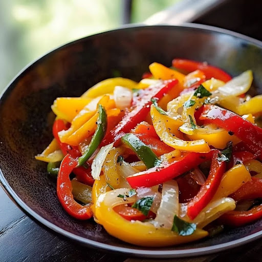 Pimientos salteados con aceite de oliva