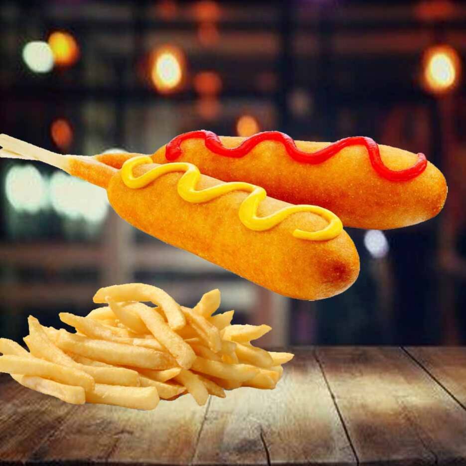 Combo Banderilla con Salchicha de Pollo + Papas