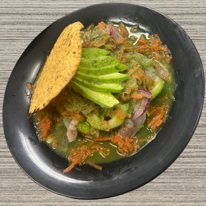 Tostada de Aguachile Verde