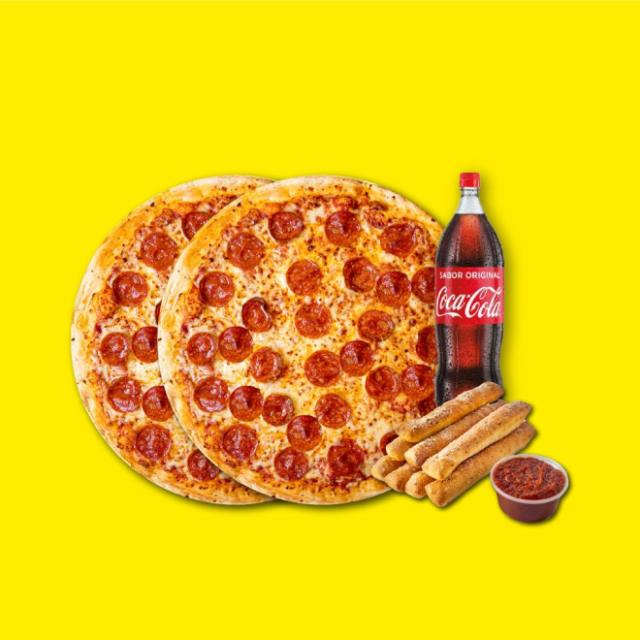 COMBO #2 (2 PIZZA PEPPERONI , ROCKY STICKS,REFRESCO 2L)