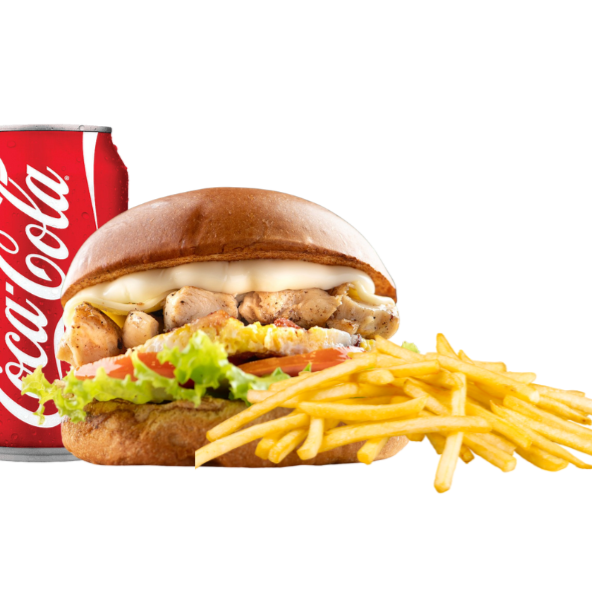 Combo Bigu’s X-Frango Tudo
Um combo completo com tudo que há de melhor: frango, bacon, cremosidade e frescor em cada mordida.
Lanche pequeno (Frango Tudo):
• Pão brioche leve e dourado
• 1x filé de frango grelhado
• Bacon em cubos crocante
• Catupiry cremoso
• 1 fatia de muçarela derretida
• 1 ovo frito
• Alface fresca
• Tomate fatiado
Acompanhamentos:
• 120g de batatas crocantes
• 1 Refrigerante Lata
A trindade perfeita do sabor, com tudo que você ama — frango, bacon, cremosidade e crocância!