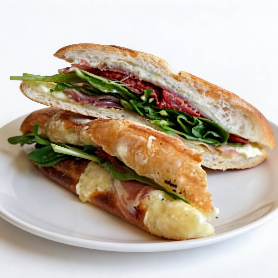 Le Italiano Delicadas fatias de presunto tipo parma, mussarela de búfala derretida, tomate seco e rúcula fresca. Uma experiência gourmet equilibrada, pensada para quem valoriza sabor e qualidade em cada detalhe.