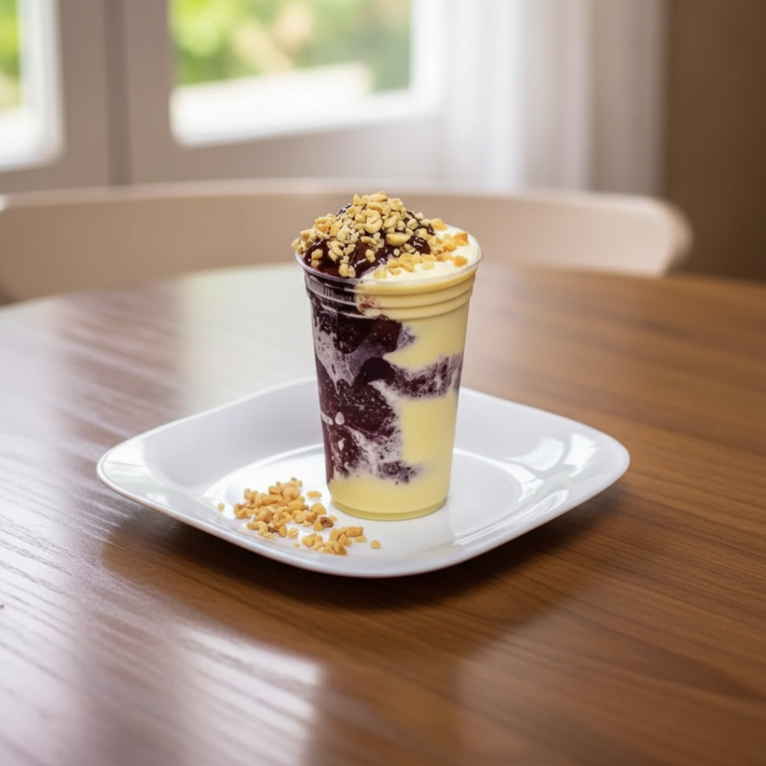Delicioso creme de açaí creme de Maracujá e Paçoca