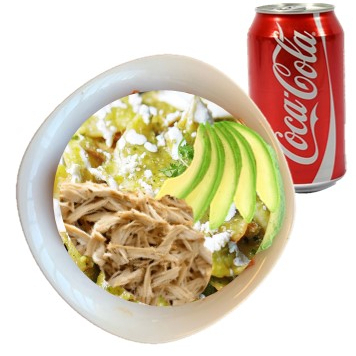 Chilaquiles Verdes con Pollo mas Coca Cola 350ml