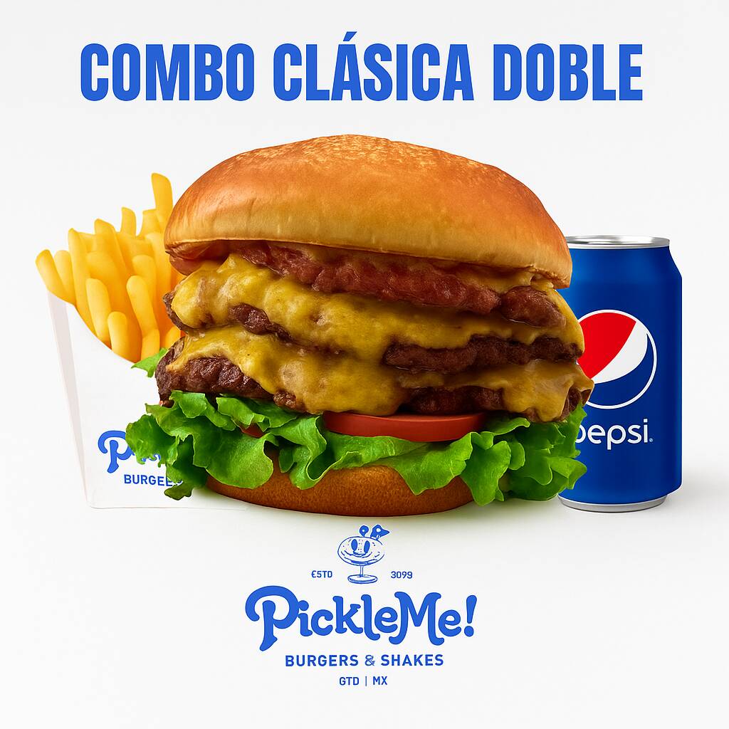COMBO CLASICA DOBLE, PAPAS Y REFRESCO