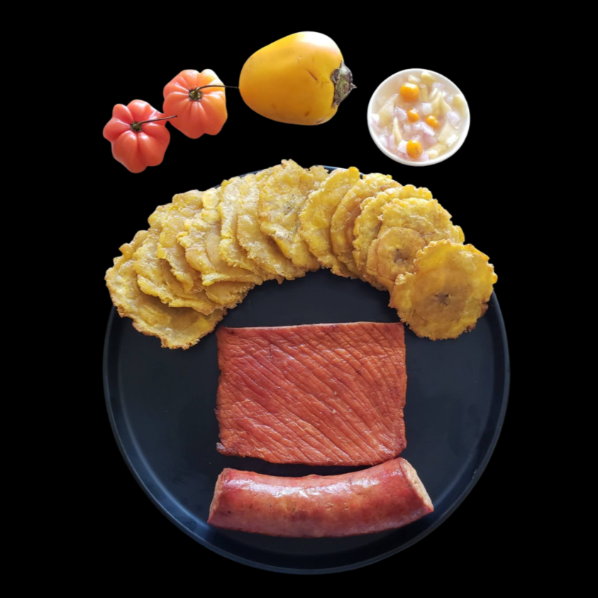 Patacones con Cecina y Chorizo