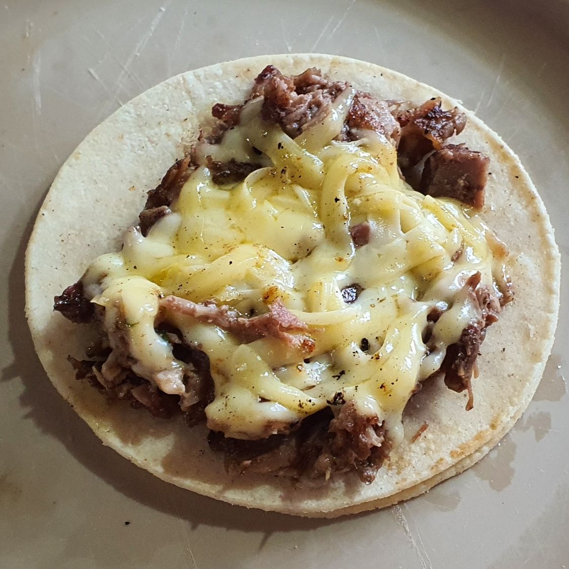 Taco de Suadero con Queso