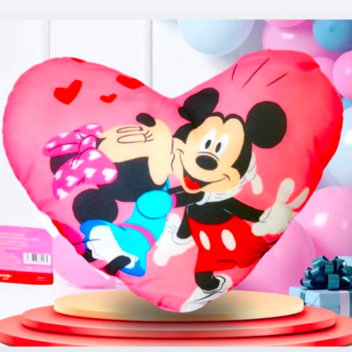 Almofada coração Minnie & Mickey 39x29 cm