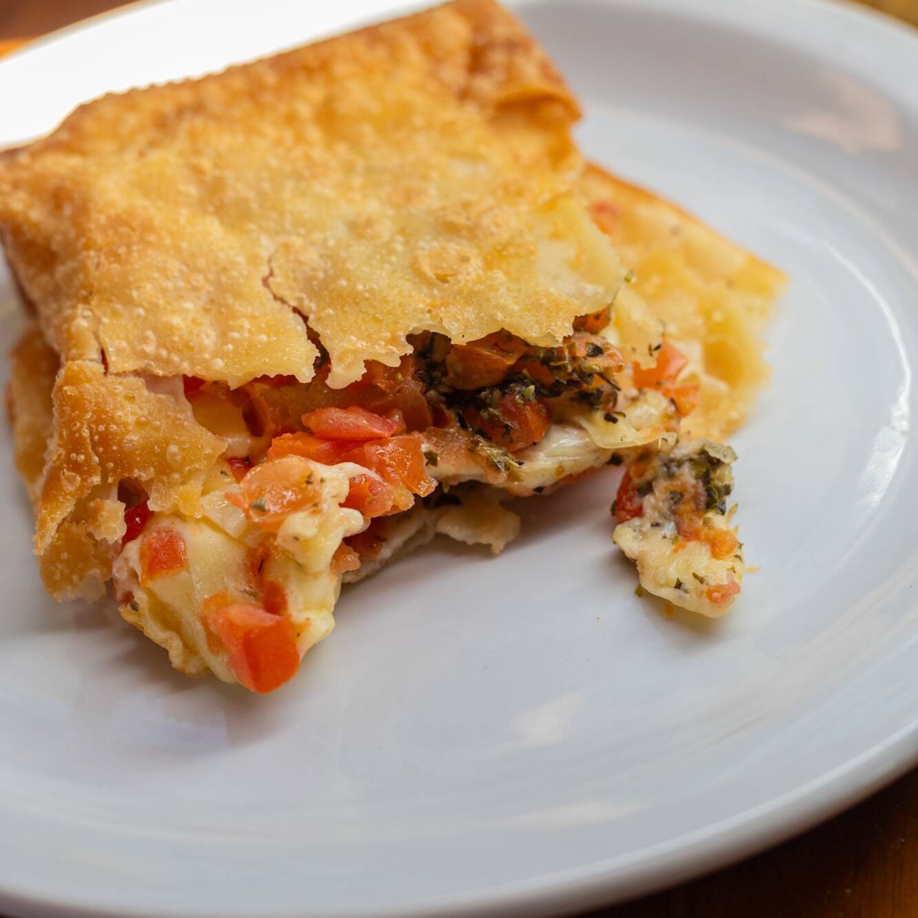 Queijo, tomate e orégano
