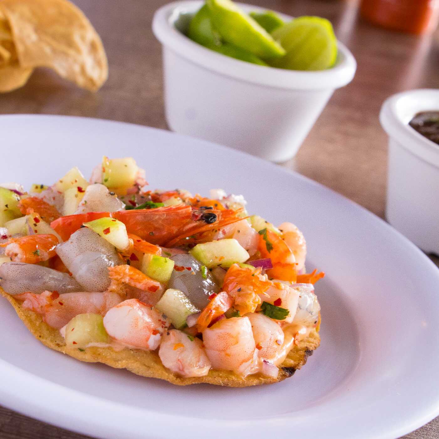 Tostada de 3 Camarones