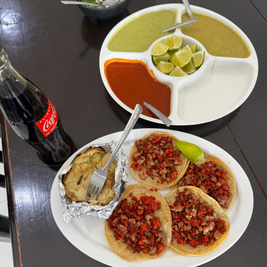 Orden de Tacos de Arrachera con Papa Asada