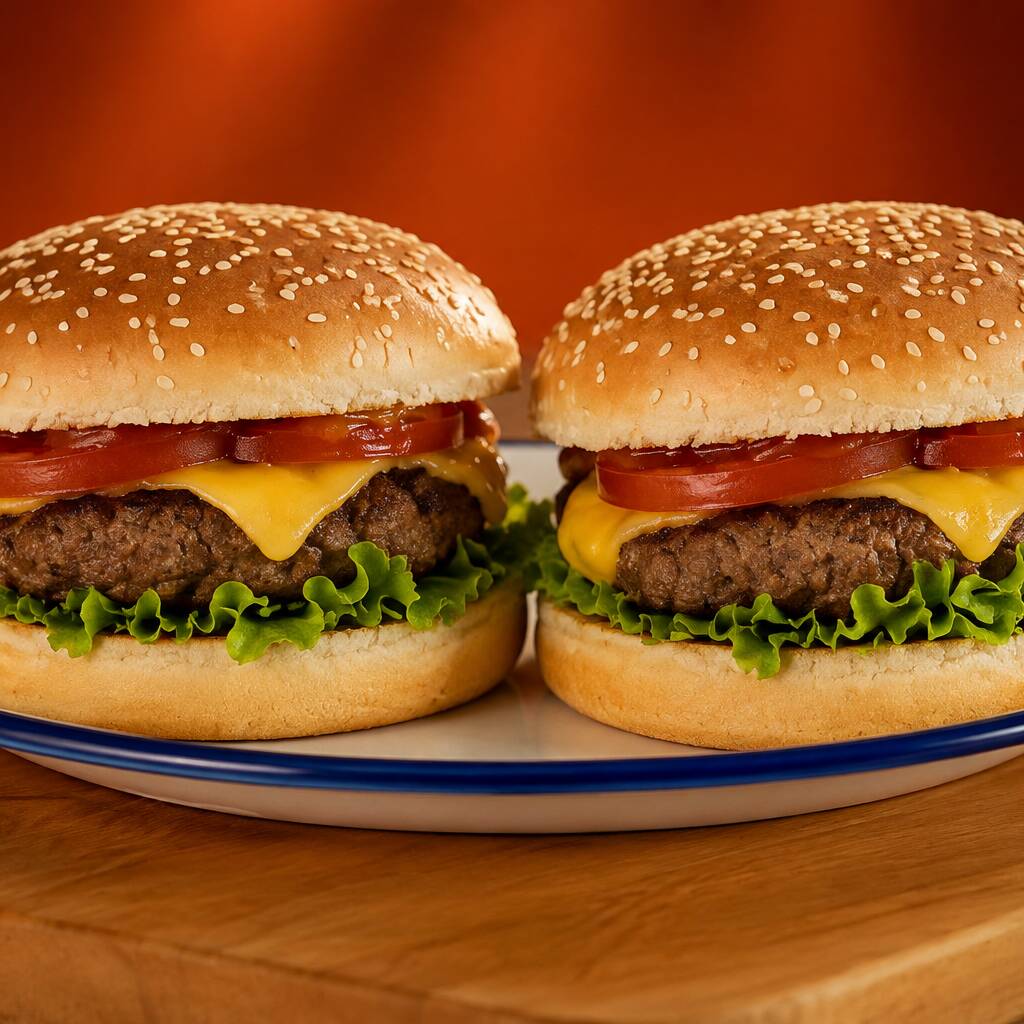 Que tal aquele lanche rápido e que cabe no bolso? 2 hambúrguer por 1! Pão bolachão na chapa 1 carne de hambúrguer salada e queijo mussarela derretido