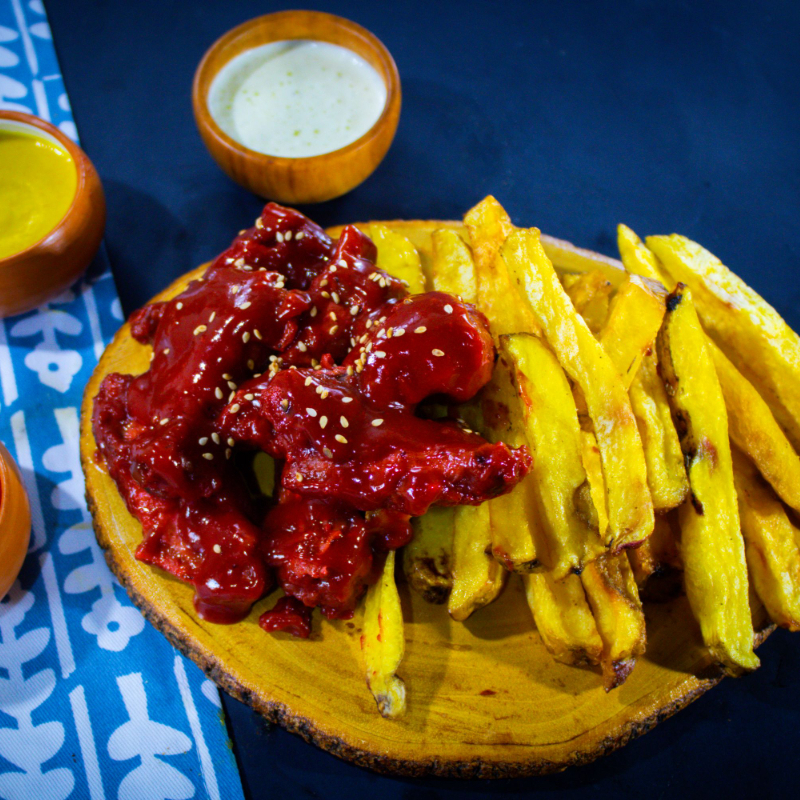 Alitas BBQ Flameadas