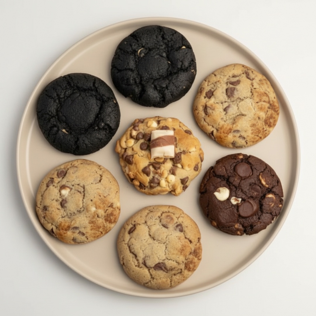 5 cookies do sabor da sua escolha com um desconto para fazer seu Dia melhor.
