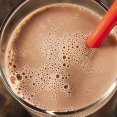 Chocolate Batido com leite gelado sem açúcar