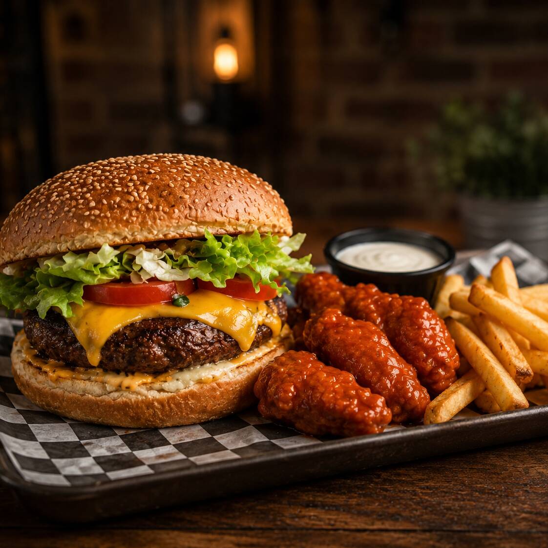 #2. Hamburguesa Clásica más Boneless y Papas