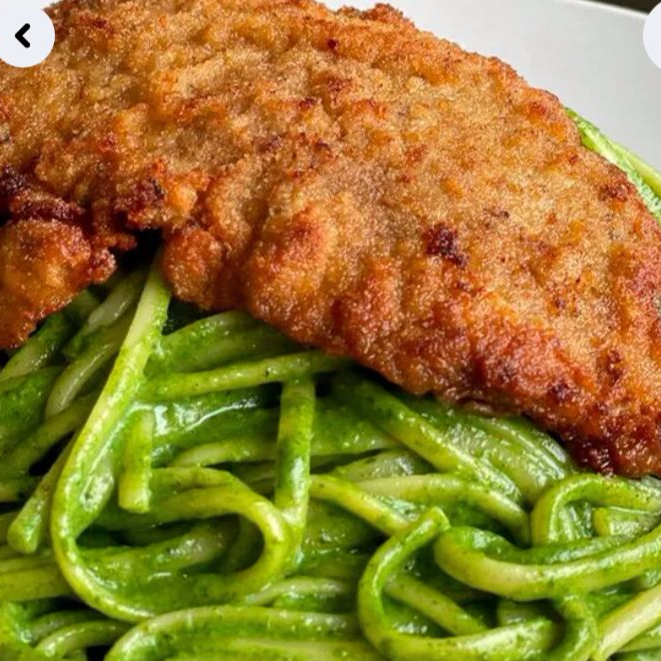 Tallarines Verdes C/ Filete Broaster