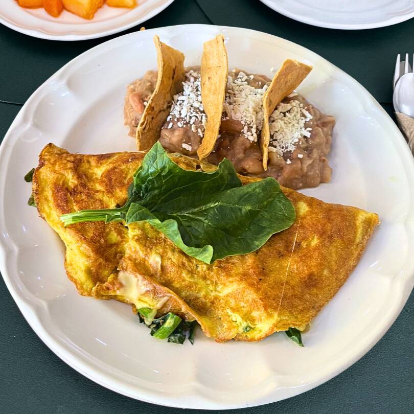 Omellette con Champiñones y Espinaca