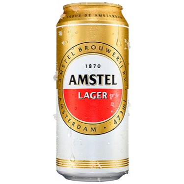A Amstel é uma versão de cerveja lager puro malte com teor alcoólico de 4,6%, a lata contém 473 ml gelada.
