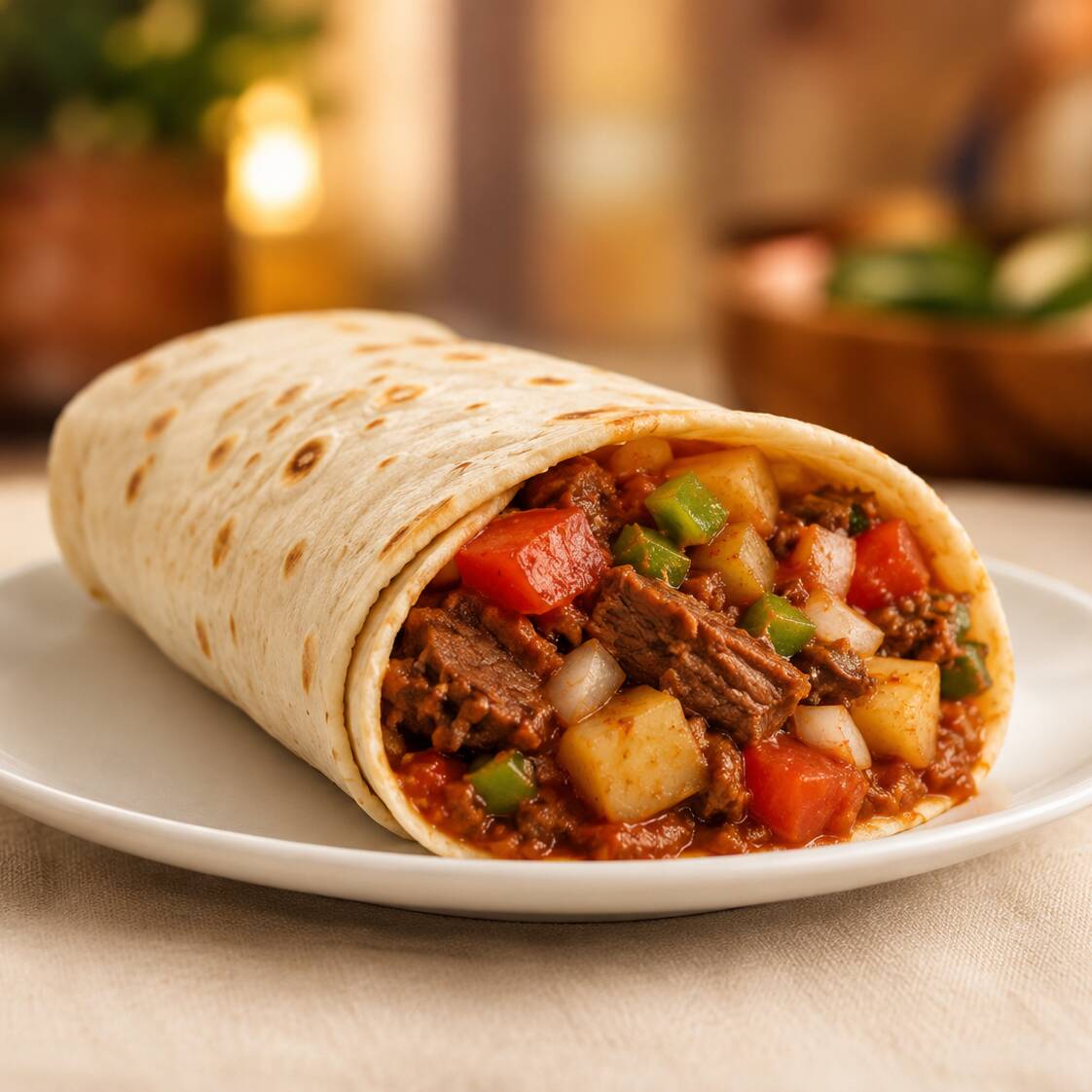 Burrito con Bistec a la Mexicana