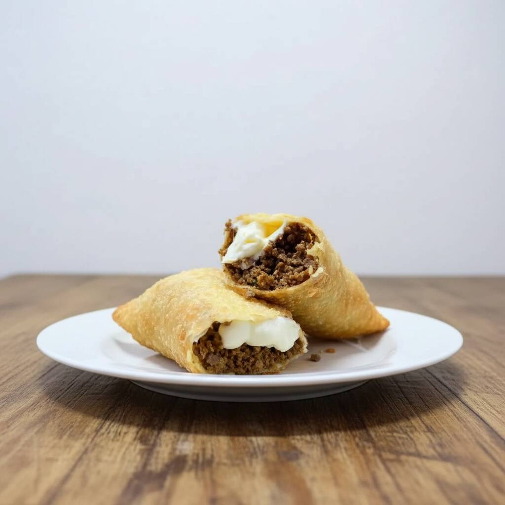 Carne moída soltinha de ponta a ponta com bastante Catupiry.