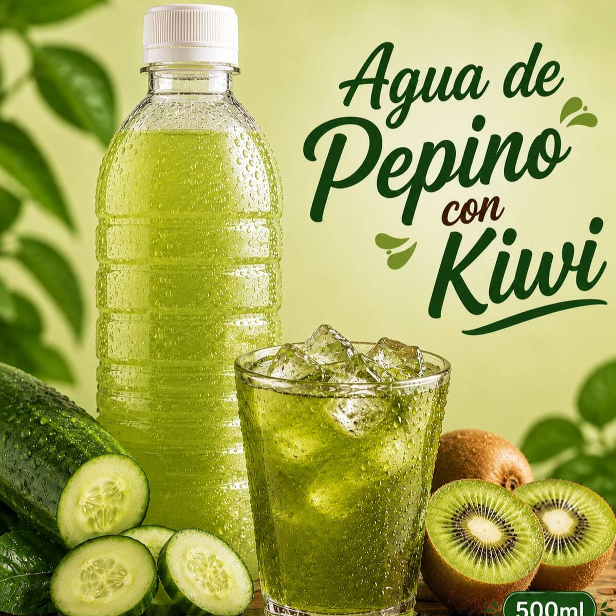 AGUA DE PEPINO CON KIWI