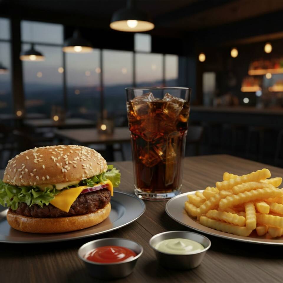 Combo De Hamburguesa + Papas + Gasesosa