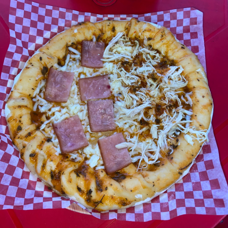 PIZZA PARA 2 JAMÓN - POLLO + BORDE QUESO