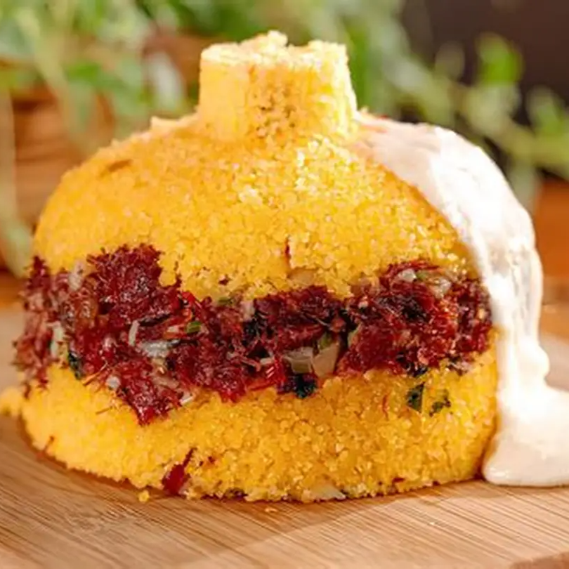 Cuscuz de Carne Seca Preparado com os melhores Ingredientes