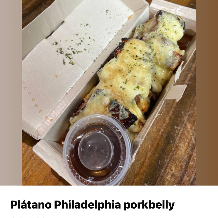 Platano Philadelphia "PorkBelly" + 1 BBQ