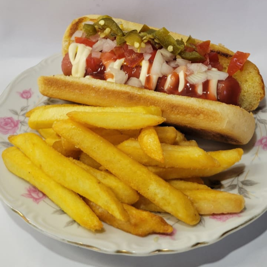 Combo hotdog con papas