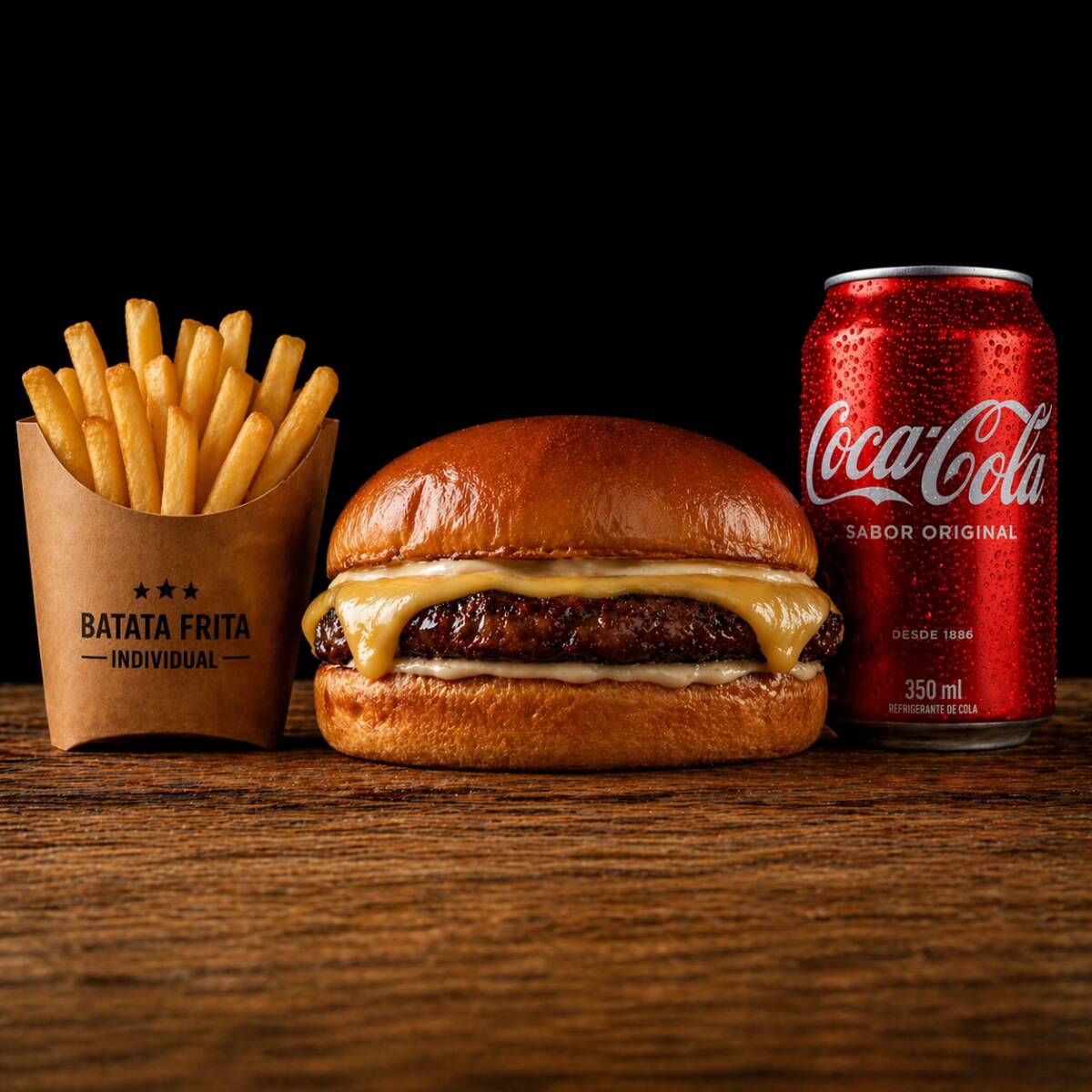 Cheese Burger+batata+refri 350 ml