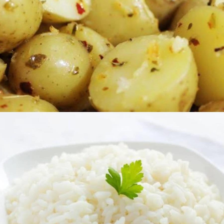 batata calabreza e arroz