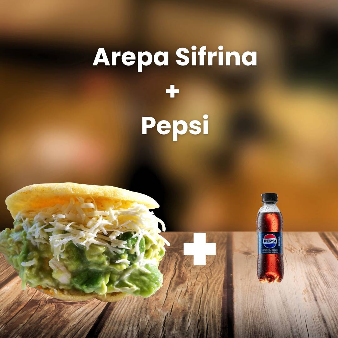 Combo Arepa Sifrina + Pepsi cola zero 250ml