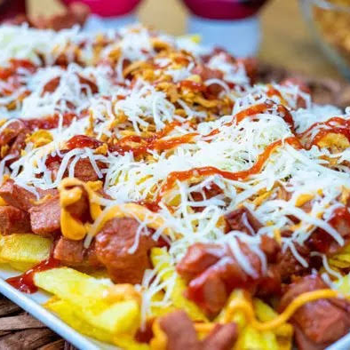Salchipapas doble queso 👌