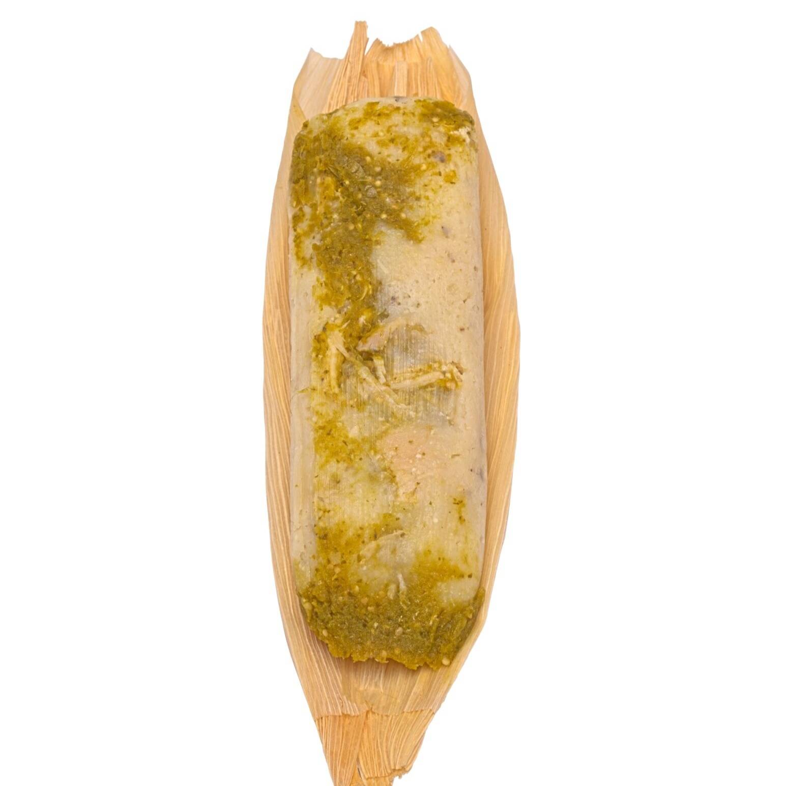 Tamal de queso con salsa verde