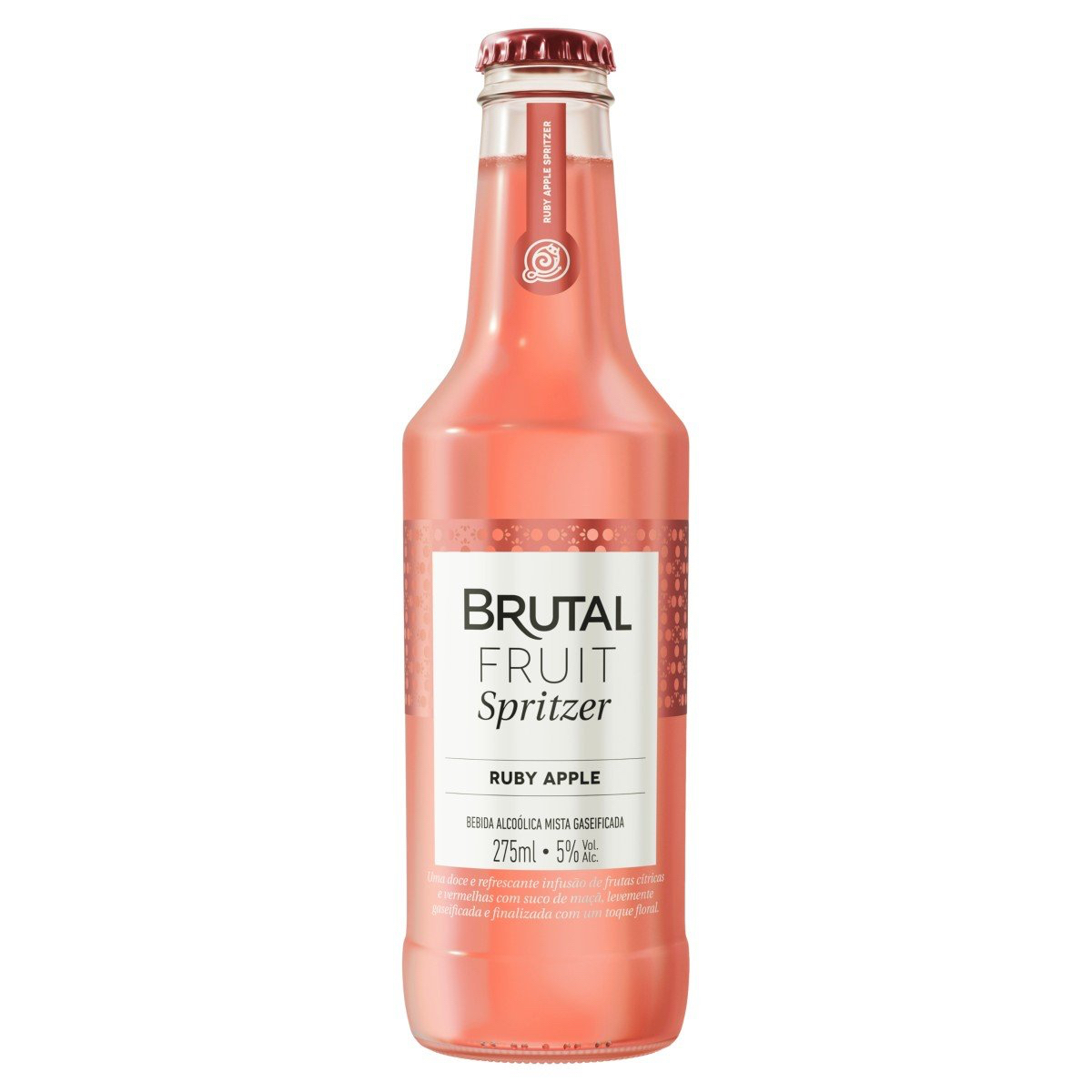 Brutal Fruit Spritzer é uma bebida alcoólica mista e gaseificada da Ambev, com 5% de teor alcoólico, focada em refrescância e sofisticação. Originária da África do Sul, a bebida combina suco de maçã, frutas vermelhas e cítricas, ideal para momentos de socialização, servida em garrafas de 275ml (long neck).