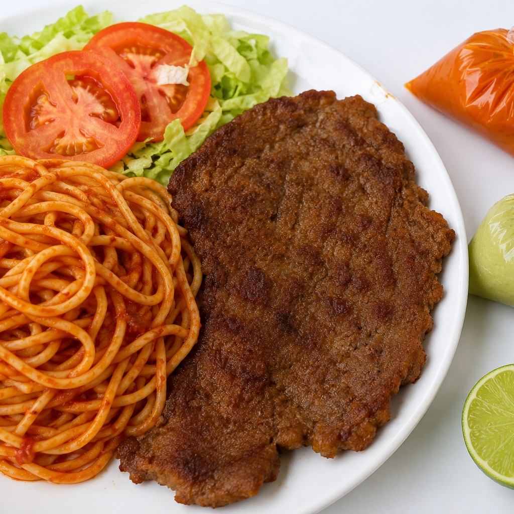 Milanesa de res empanizada
