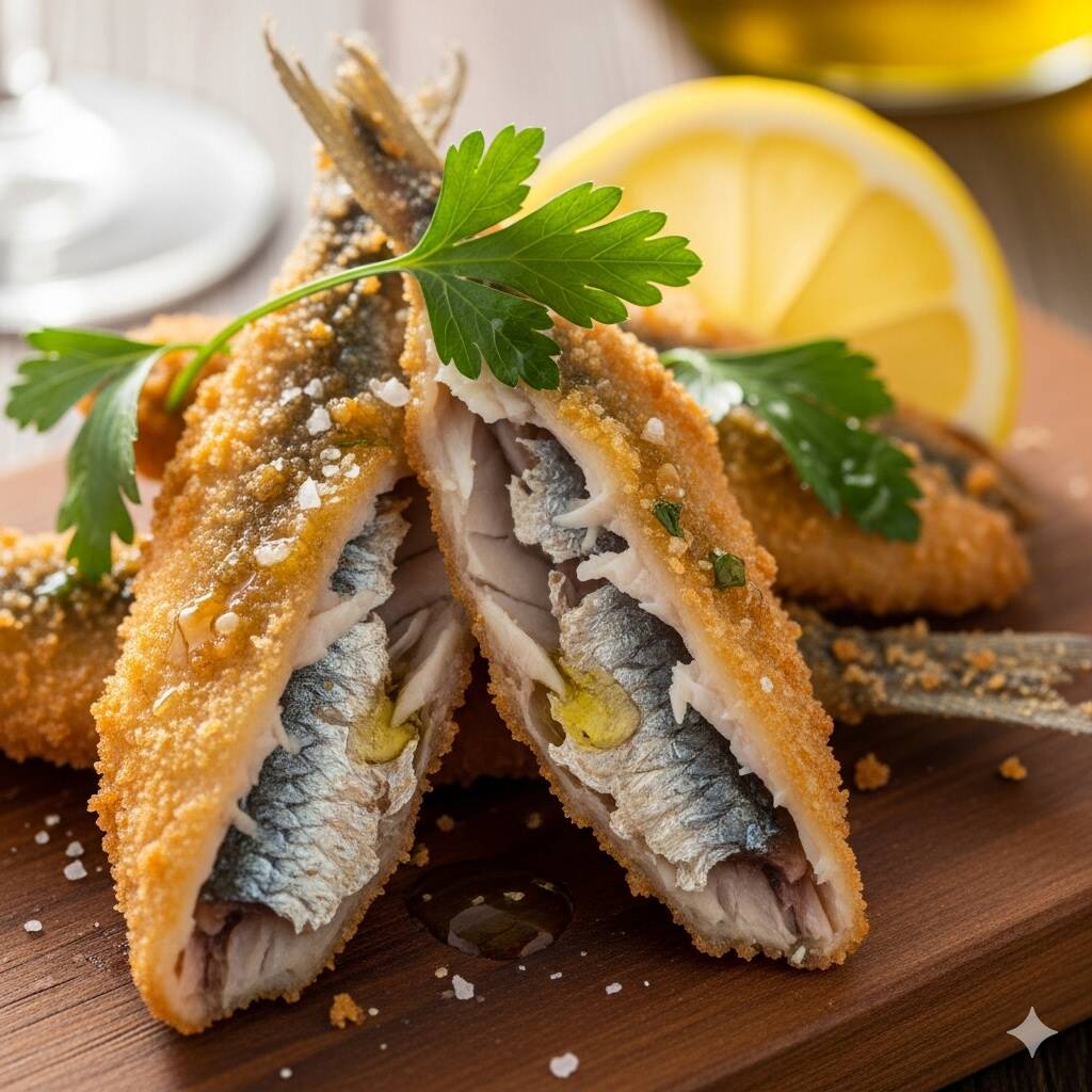 400g de sardinhas bem temperadas e fritas até ficarem douradas e irresistíveis. (Imagem meramente ilustrativa)