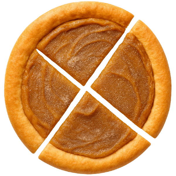 Pizza de 15cm a 17cm de massa pan coberta com doce de leite Moça®