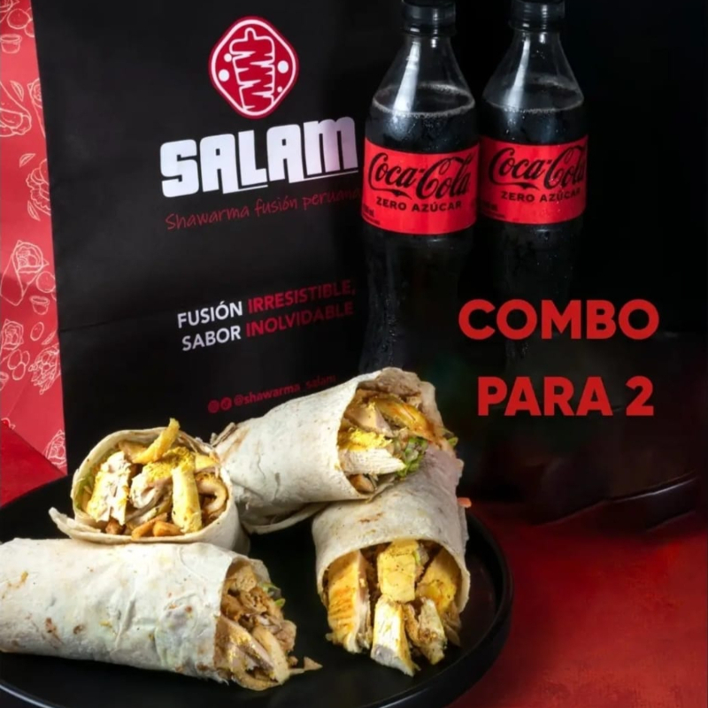 2 Shawarmas de Pollo + 2 Bebidas