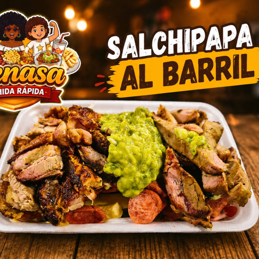 Salchipapa al Barril
