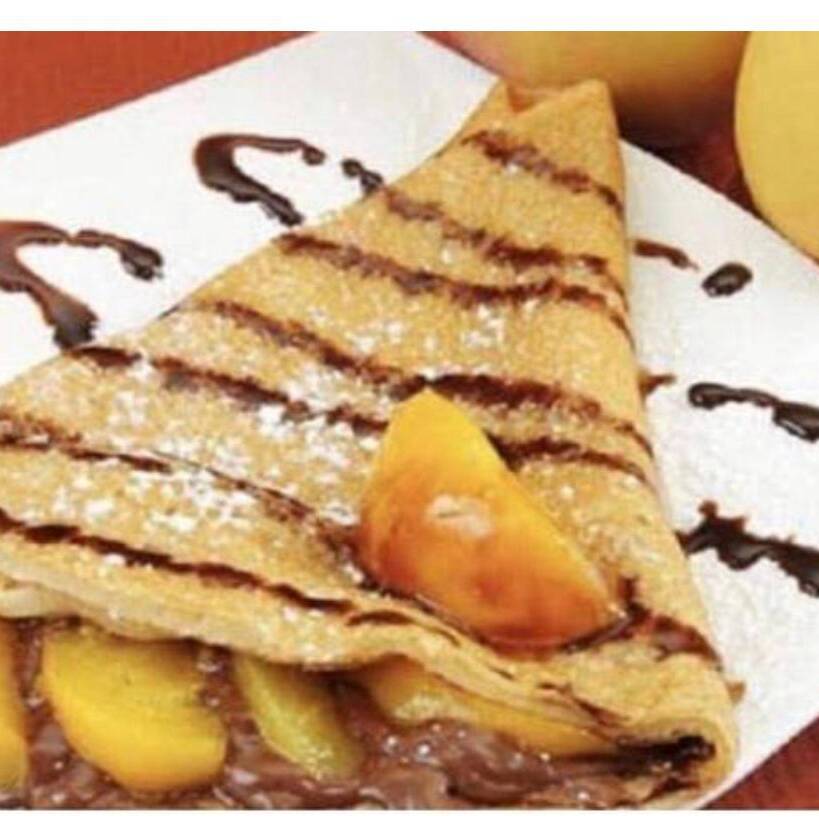 Crepa de Nutella con Duraznos con Helado a Elegir
