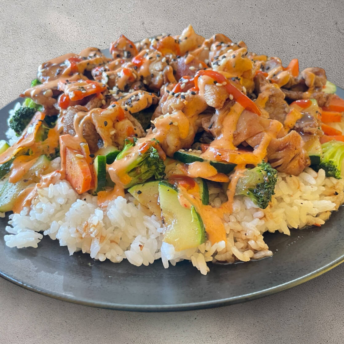 Teriyaki Mixto (Camaron, Res, Pollo)
