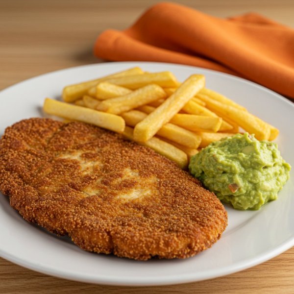 Milanesa con Guacamole y Papas